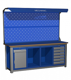 На сайте Трейдимпорт можно недорого купить Верстак четырехтумбовый MECHANIC-М20.1ПС2ПС26Э2С Верстакофф. 