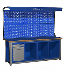 На сайте Трейдимпорт можно недорого купить Верстак четырехтумбовый MECHANIC-М20.2ПС2ПС2ПС2Э2С Верстакофф. 